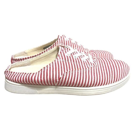 Spenco Mules Woman’s Size 5.5 Santa Rosa Red White Striped Slip on Casual Shoe - Picture 2 of 10